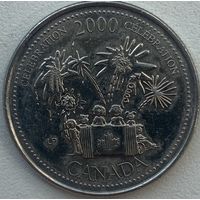 Канада 25 центов 2000 г. Торжества. Миллениум