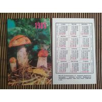 Карманный календарик.1985 год. Грибы
