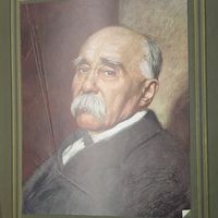 GEORGES CLEMENCEAU. Старинная литография  38х29см.