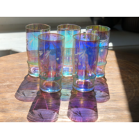 Стаканы цветное стекло винтаж ссср 5шт