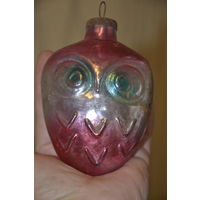 Сова большая кремлевская игрушка толстое стекло