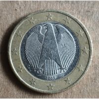 Германия 1 евро 2005 г., отметка мд. "J" - Гамбург, KM# 213