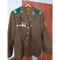 Дембельский китель рядового Погранвойск СССР со знаками+ рубашка,галстук.