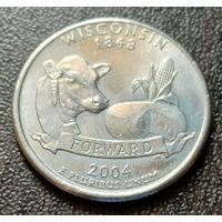 США 1/4 доллара, 2004 Квотер штата Висконсин   P     ( 1-6-1 )