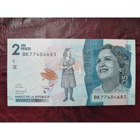 2000 песо Колумбия 2021 г.