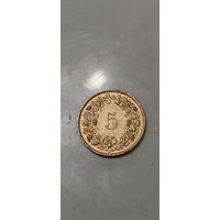 Швейцария 5 раппенов 1988