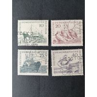 ГДР 1961 Полная серия марок "Морское рыболовство" (гашение с клеем) Mi.817-820 каталог 4.00 евро
