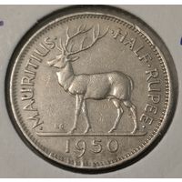 Маврикий 1/2 рупии, 1950