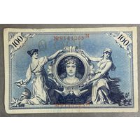 Банкнота 100 марок 1908 год. Германская империя. Красная печать.