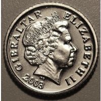 Гибралтар 5 пенсов 2003 год Магнетик