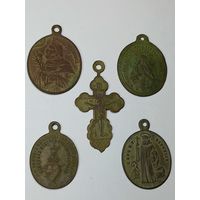 Старинные образки и крестик. Красивые. С рубля, без м.ц. См. др. мои лоты.