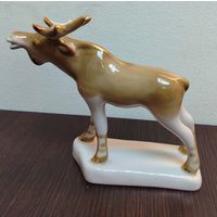 Винтажная фарфоровая статуэтка лось производство СССР