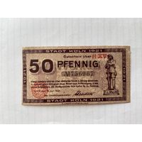 Нотгельд 50 пфеннигов. Кёльн. Веймарская республика - 04