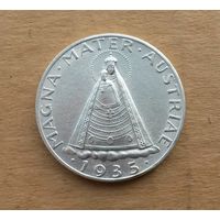 Австрия, 5 шиллингов 1935 г., серебро 0.835, Дева Мария с младенцем