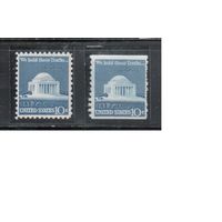 США-1973, (Мих.1127 А+С),  **/* , Стандарт, Архитектура, 2 зубц.