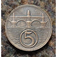 Чехословакия 5 геллер 1924 года. Мост. Редкий год! Предложи свою цену или обмен!