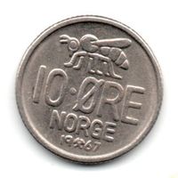 КОРОЛЕВСТВО НОРВЕГИЯ. 10 ЭРЕ 1967. ФАУНА. ПЧЕЛА.