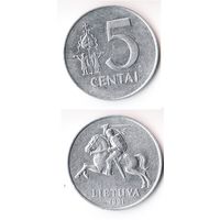 5 центов Литва 1991 год