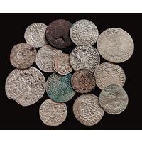 15 МОНЕТ ВКЛ И РЕЧИ ПОСПОЛИТОЙ (СЕРЕБРО:6 ГРОШЕЙ 1678 г. ЯН III СОБЕССКИЙ; 6 ГРОШЕЙ 1667 ЯН II КАЗИМИР; ПОЛУГРОШ БЕЗ ДАТЫ ЯН I ОЛЬБРАХТ; ПОЛУГРОШ 1515 г. ЖИГИМОНТ СТАРЫЙ и др.)