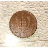 1 пенни 1994 года Великобритания. Королева Елизавета 2. Красивая родная патина!