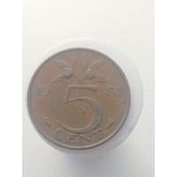 5 центов Нидерланды 1963 год  лот 43