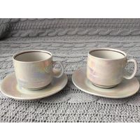 Две кофейных пары чашка блюдце Минск фарфор мфз