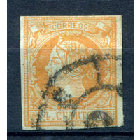 Испания (Королевство) - 1860/61г. - королева Изабелла II, 4 Cs - 1 марка - гашёная [Mi 44]. #1-Sp-17-A-1