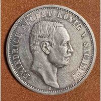 Монета 3 марки 1913 год. Саксония. Германская империя.