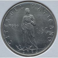 Ватикан 50 лир 1964 г. В холдере