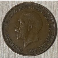Монета 1 пенни 1936 год. Великобритания. Король Георг V.