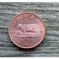 Werty71 Гернси 2 пенса 1999 Генсийская Корова