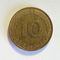 ФРГ 10 пфеннигов 1990 D