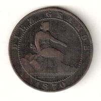 Испания 10 сентимо 1870