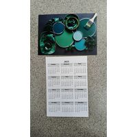 Календарик карманный 2025 зеленые краски