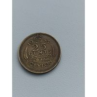 ЦЕЙЛОН 25 центов 1943 год