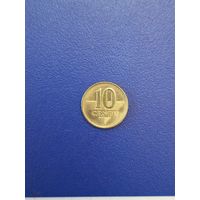 Литва 10 центов 2008 года