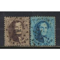 Бельгия Кор 1863 Леопольд I Стандарт #11В,12B