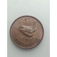 Великобритания фартинг  1945 года .