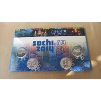 Планшет для монет 25 рублей Олимпиада в Сочи на 4 монеты+ банкнота