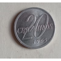 Бразилия 20 крузейрос 1965 год карта Бразилии