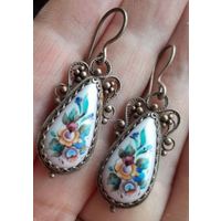 Серьги. Финифть.
