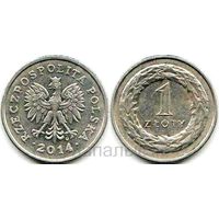 Польша 1 злотый 2014