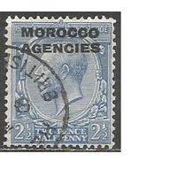 Британская почта в Марокко. Король Георг V. Надпечатка на Британии. 1925г. Mi#57.