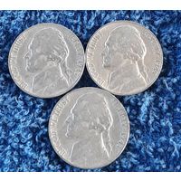 5 центов (никель) США 1947 все три МД P D S