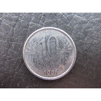 Бразилия. 10 центаво. 1997. С 20 копеек. Распродажа коллекции. Смотрите другие лоты.