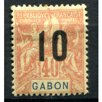 Французские колонии - Габон - 1912г. - аллегория, надпечатка 10 на 40 с - 1 марка - MH [Mi 78]. #4-W1-129-A-1