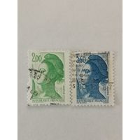 Две марки серии "Свобода" (Liberty) за 1987 год