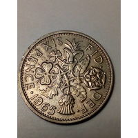 6 пенсов Великобритания 1965 год