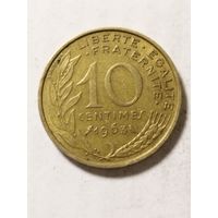 Франция 10 сантим 1963