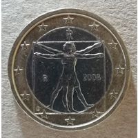 Италия 1 евро 2008 год, KM# 250